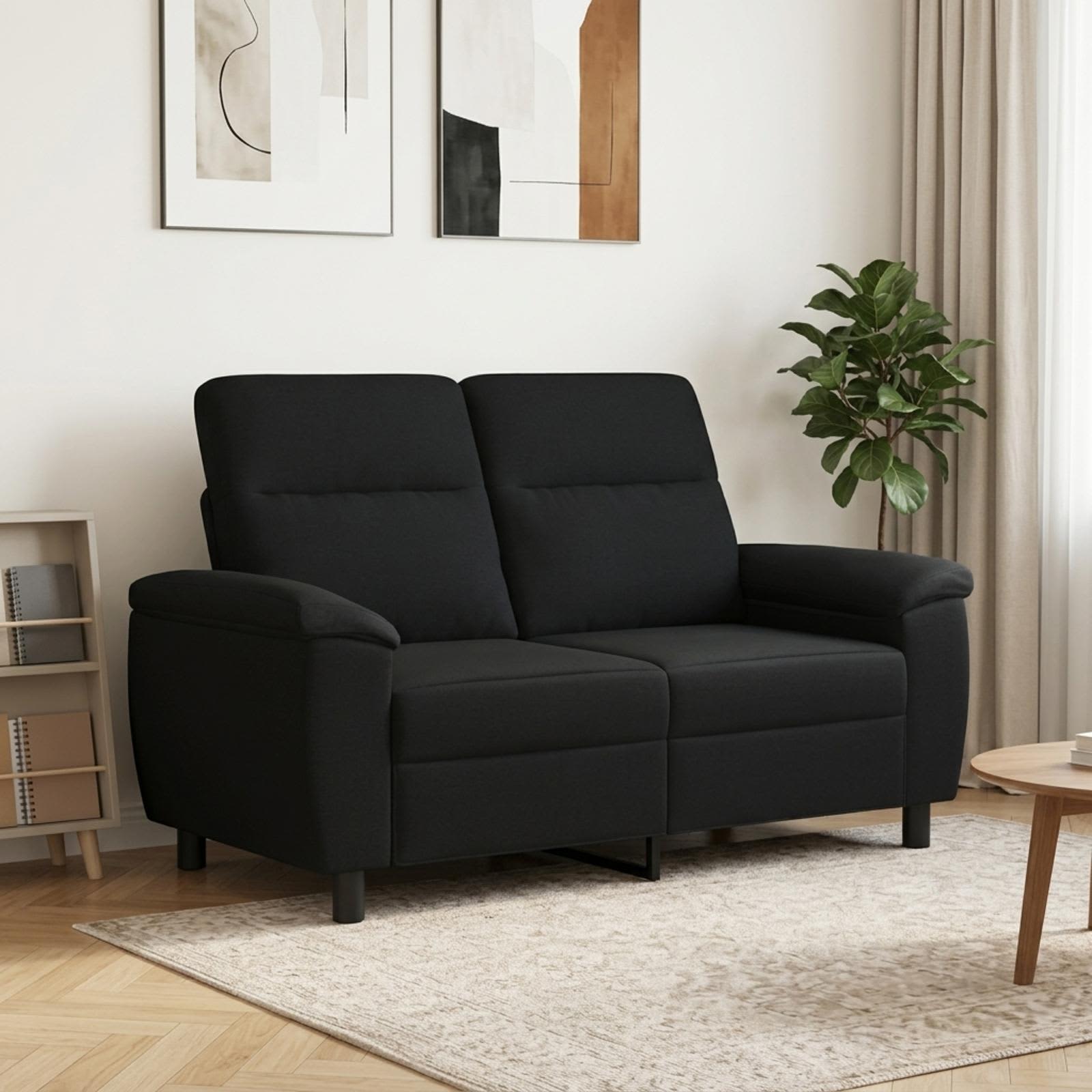 vidaXL Sofa Sort 158 x 90 x 95 cm Stof