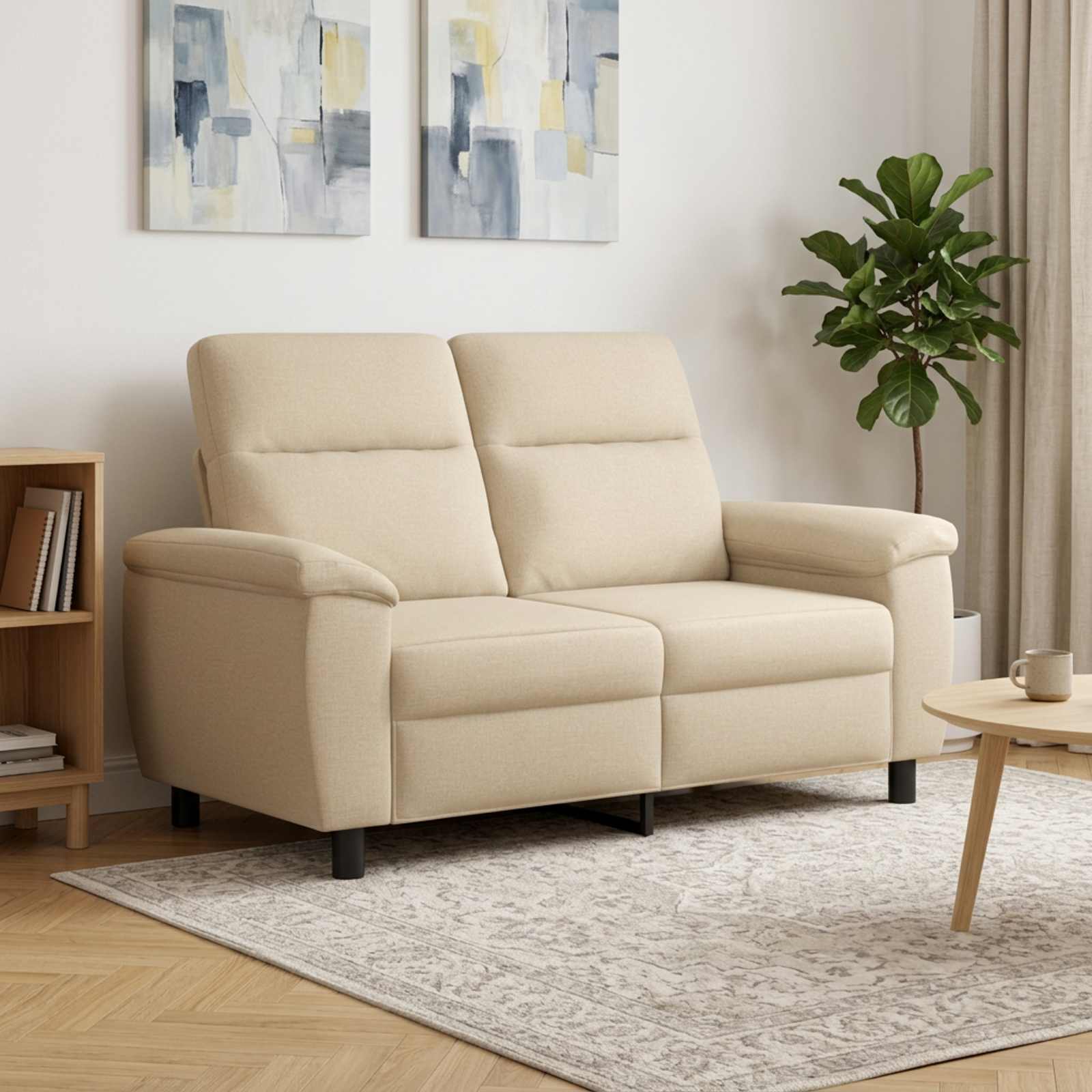 vidaXL Sofa Cremefarvet 158 x 90 x 95 cm Stof