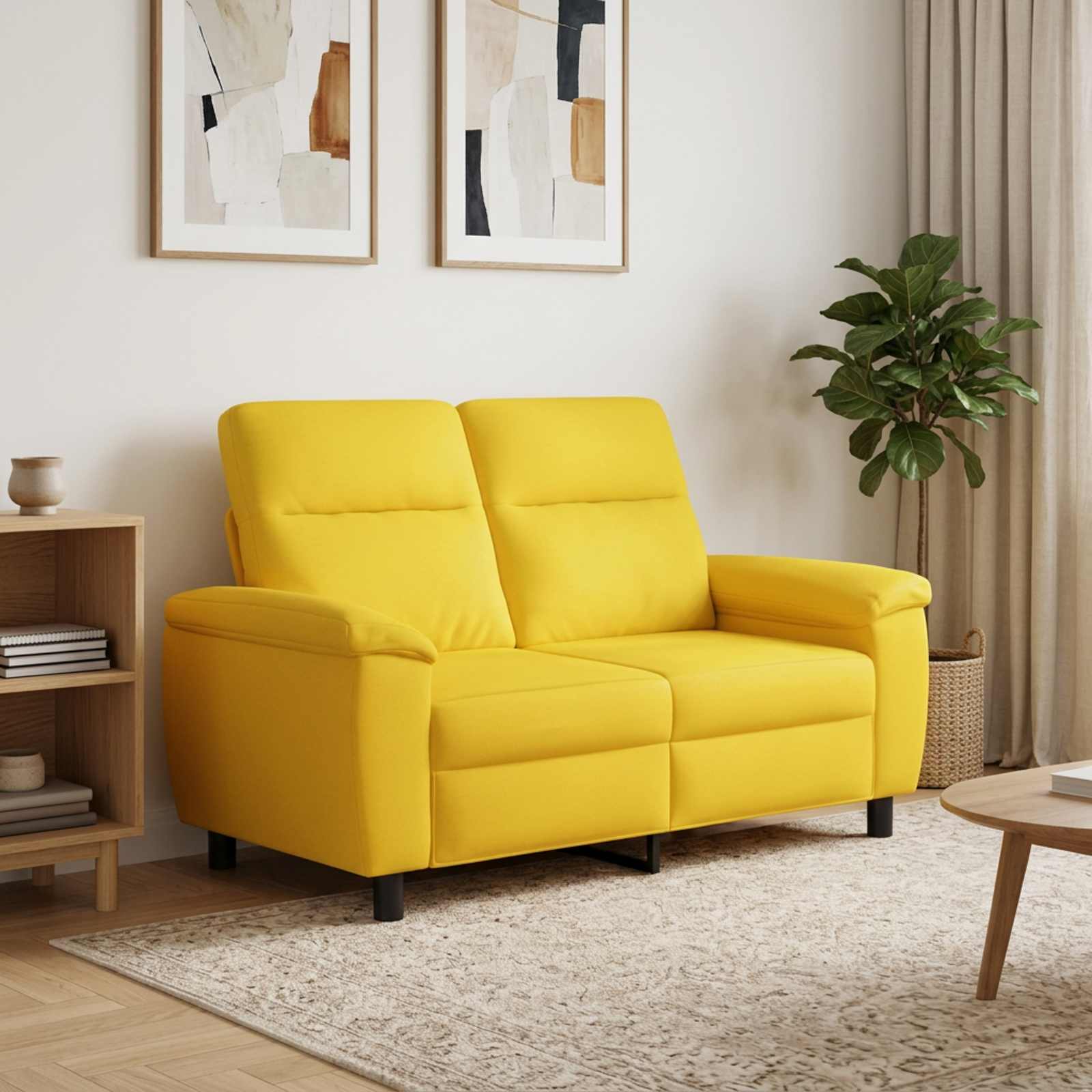 vidaXL Sofa Lys Gul 158 x 90 x 95 cm Stof