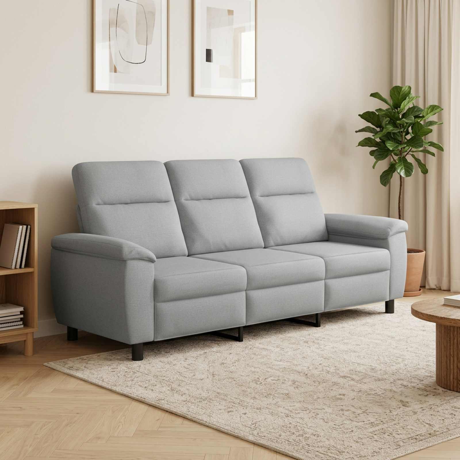 vidaXL Sofa Lysegrå 214 x 90 x 95 cm Stof