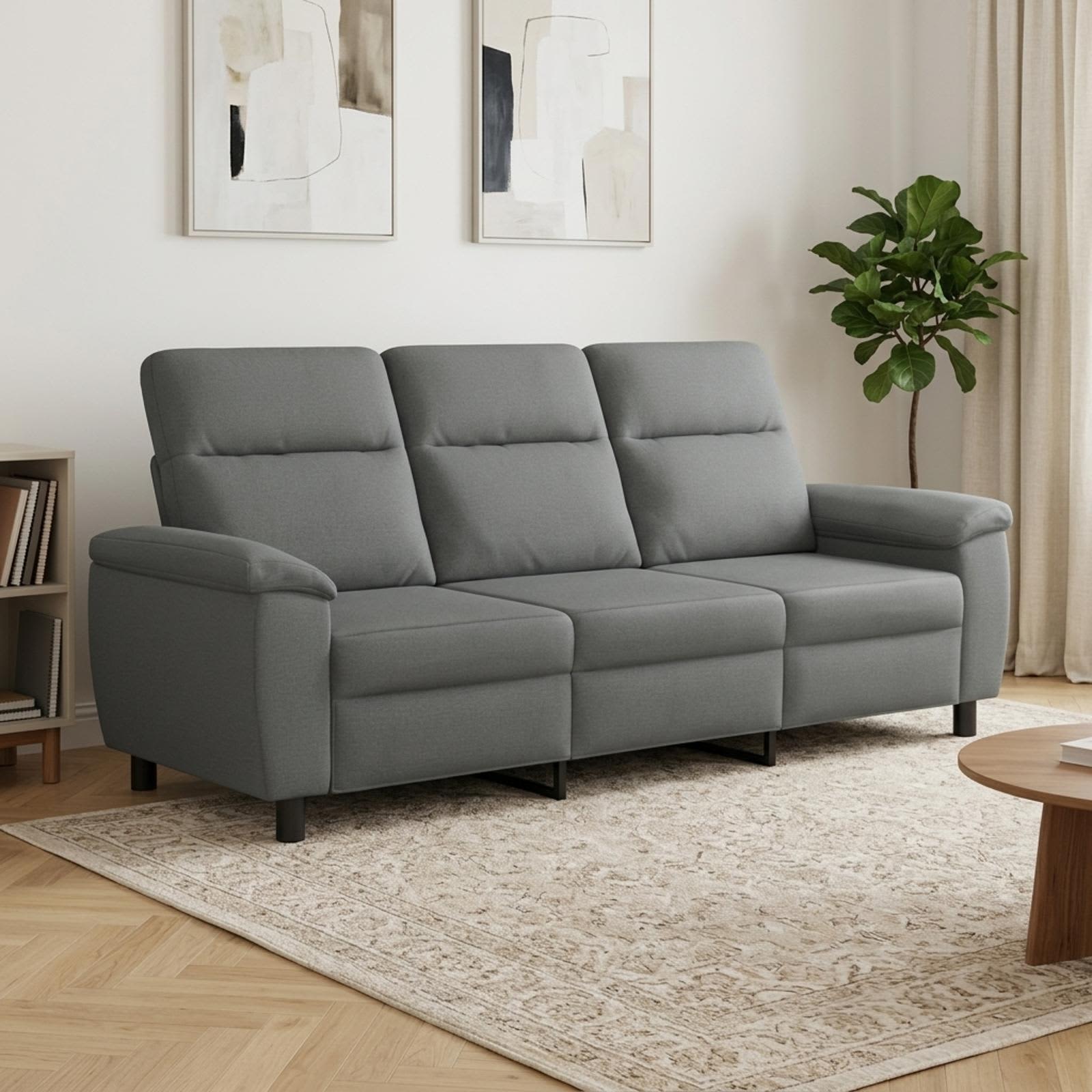 vidaXL Sofa Mørkegrå 214 x 90 x 95 cm Stof