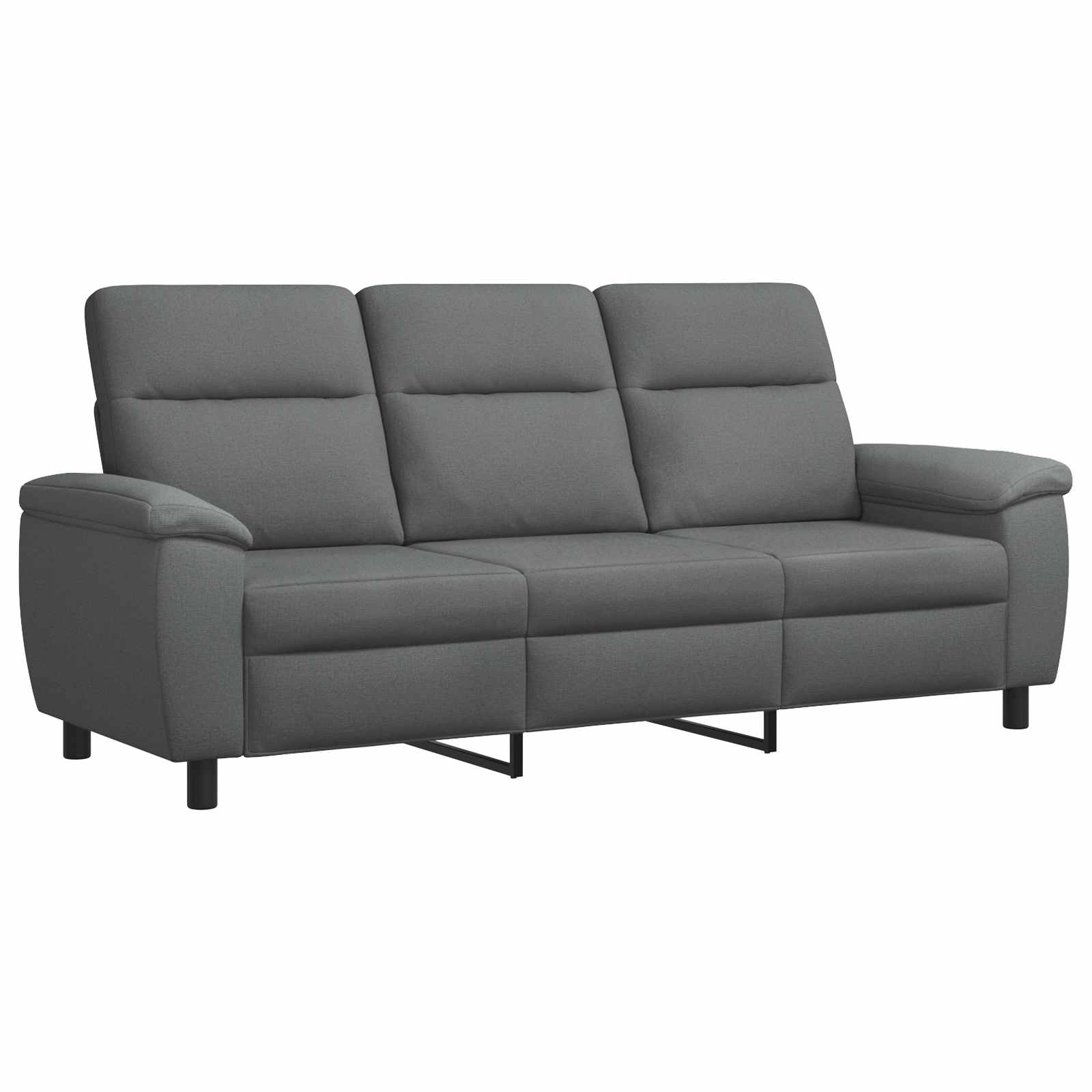 vidaXL Bank Donkergrijs 214 x 90 x 95 cm Stof, foto 3