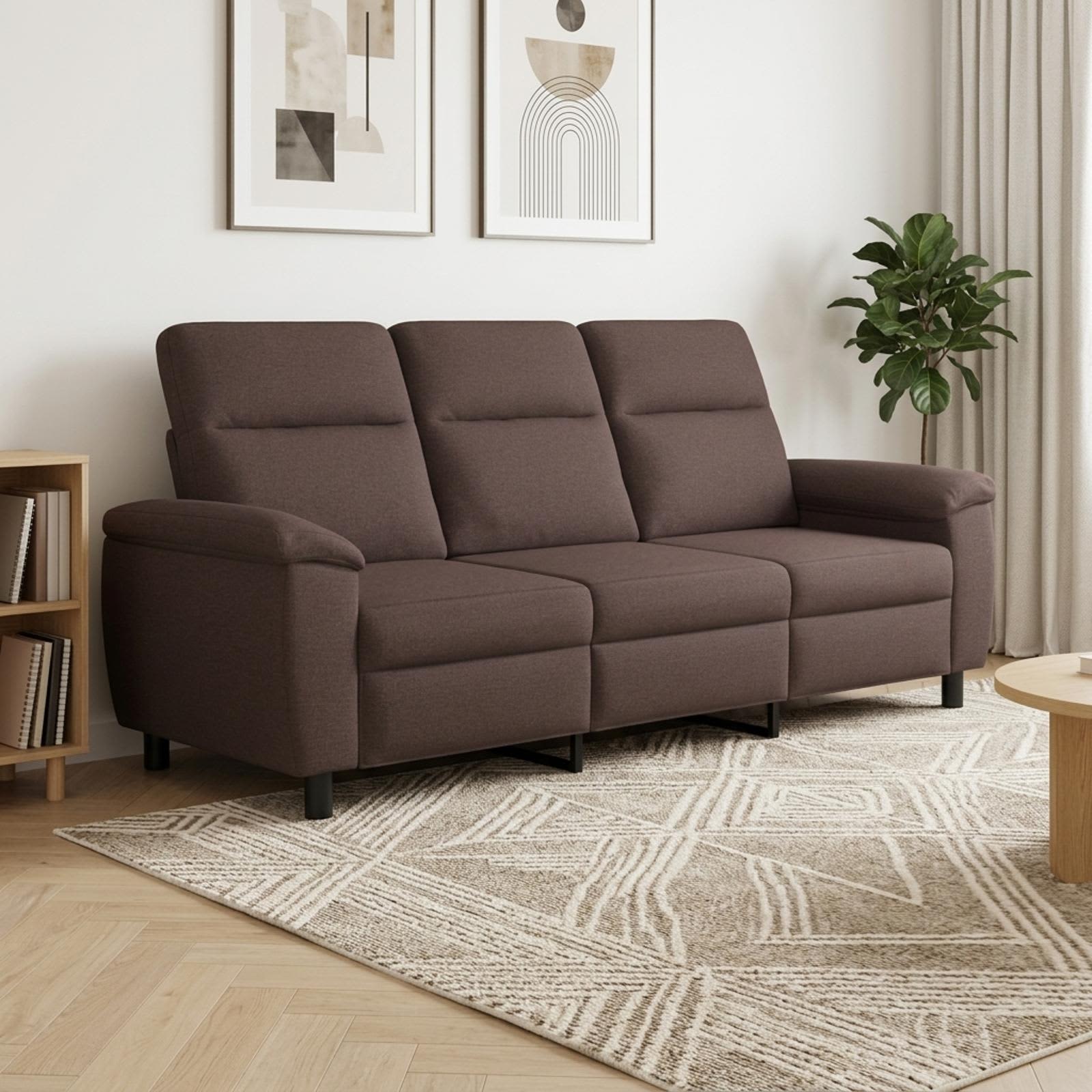 vidaXL Sofa Mørk Brun 214 x 90 x 95 cm Stof