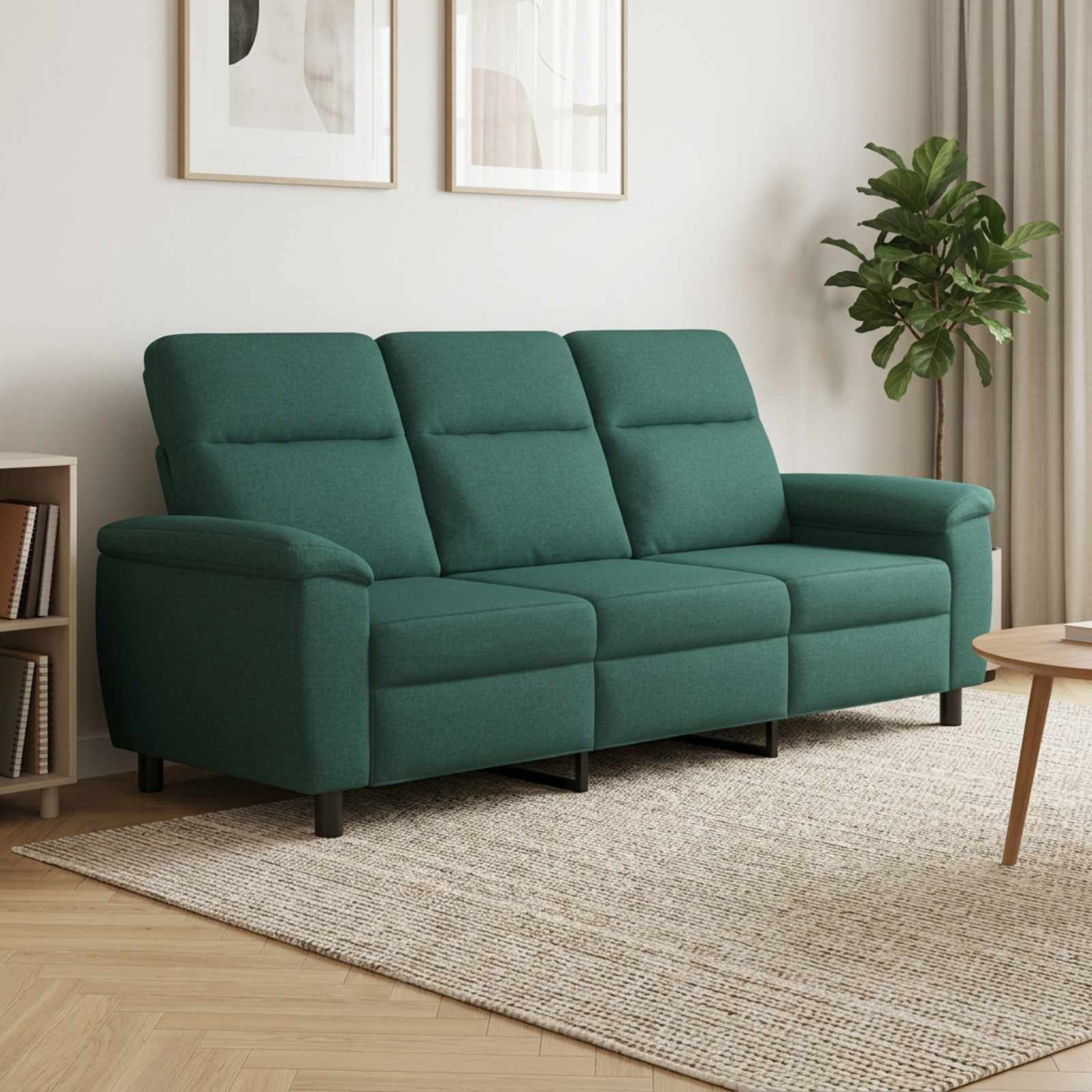 vidaXL Sofa Mørkegrøn 214 x 90 x 95 cm Stof