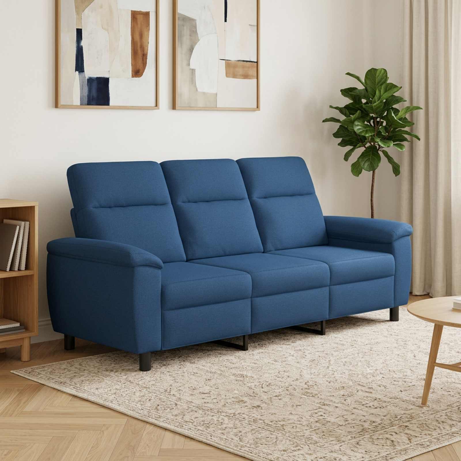 vidaXL Sofa Blå 214 x 90 x 95 cm Stof