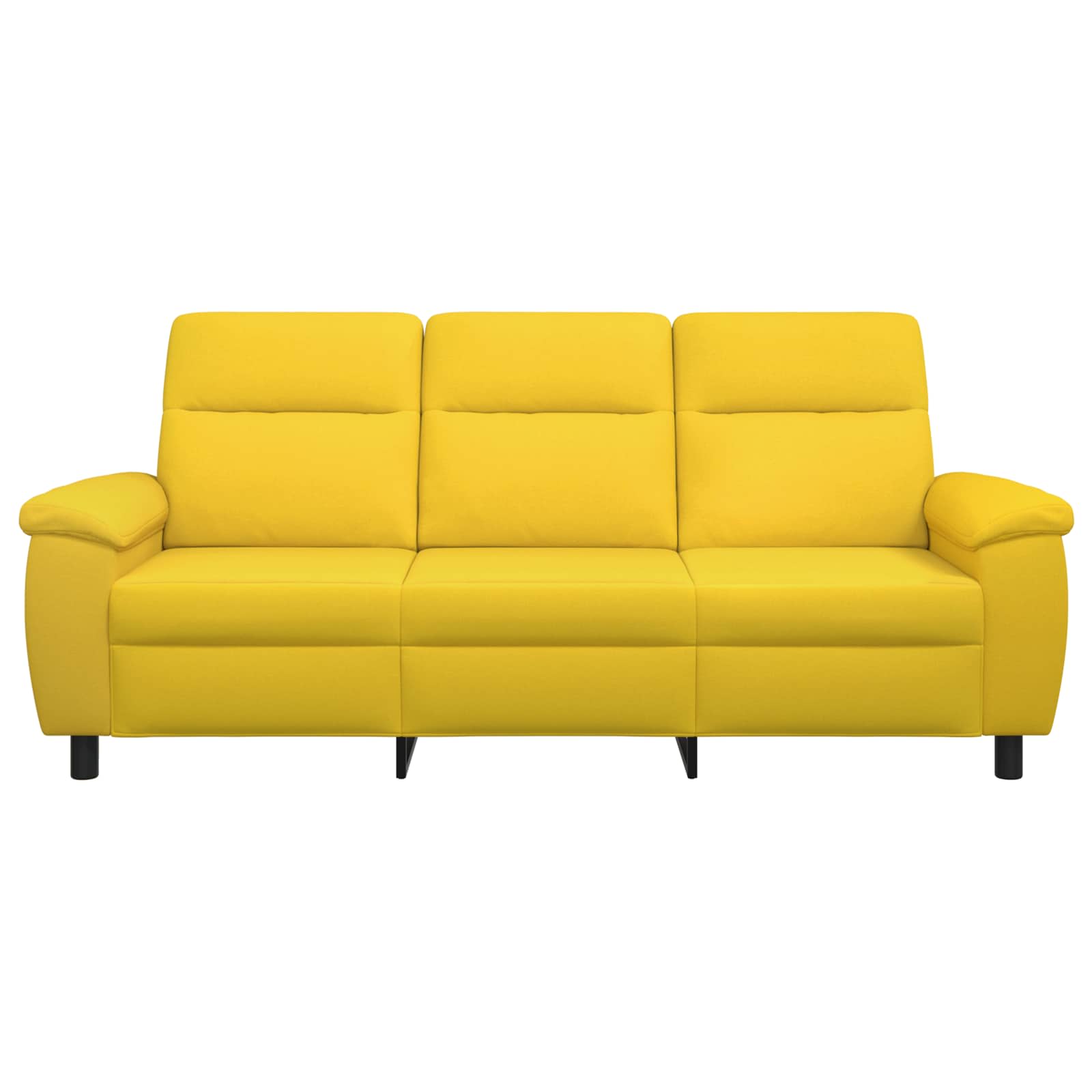 vidaXL - Bank - Licht - Geel - 214 - x - 90 - x - 95 - cm - Stof