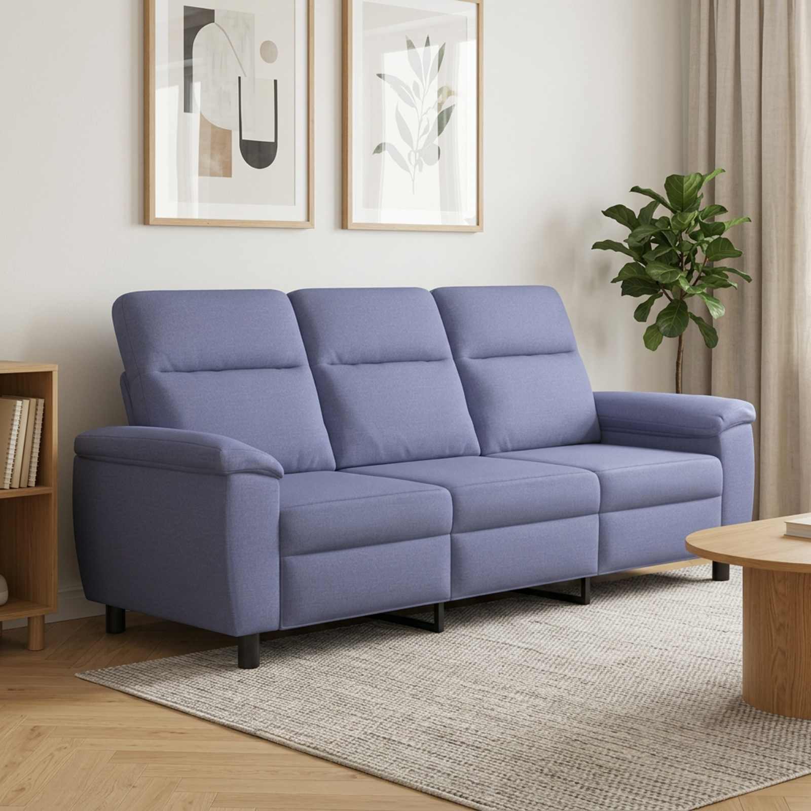 vidaXL Sofa Jeans blå 214 x 90 x 95 cm Stof