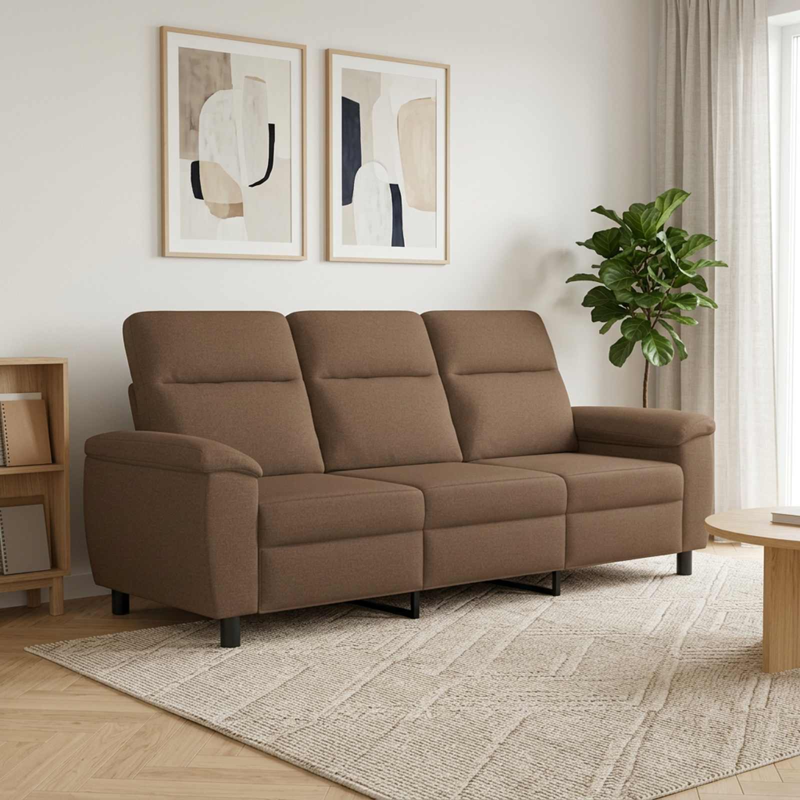 vidaXL Sofa Brun 214 x 90 x 95 cm Stof