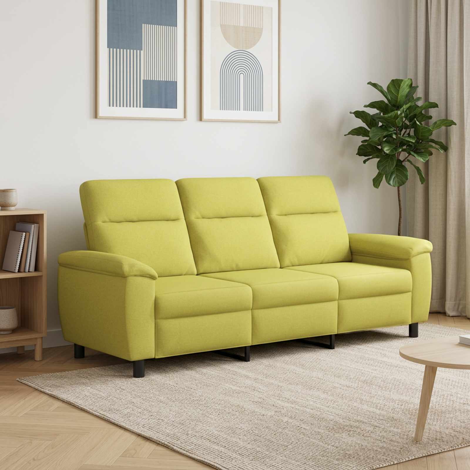 vidaXL Sofa Lys grøn 214 x 90 x 95 cm Stof