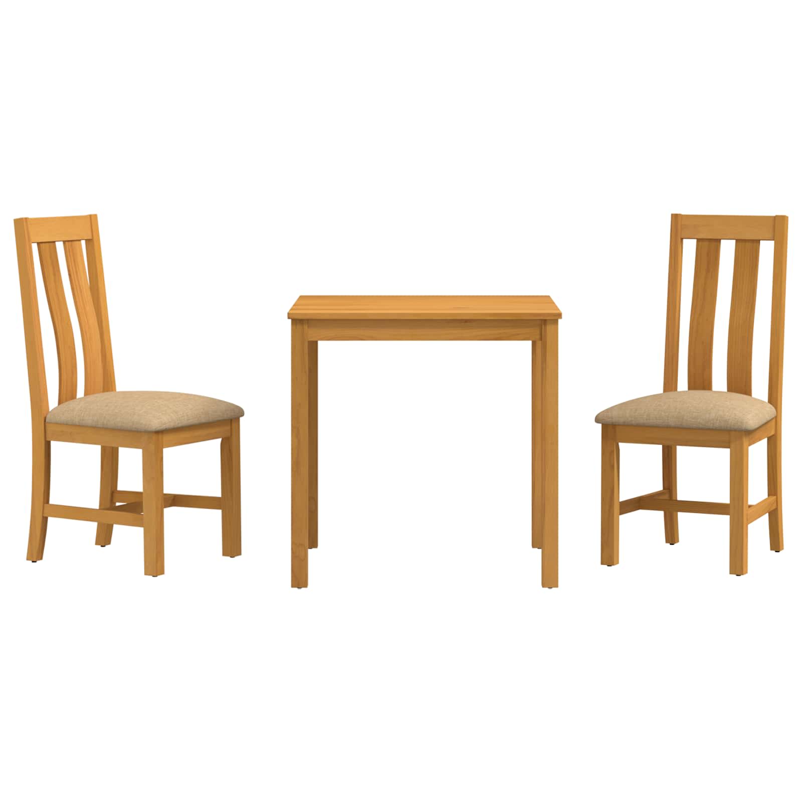 Eetkamerset 3 st Beige Massief Eikenhout image 2