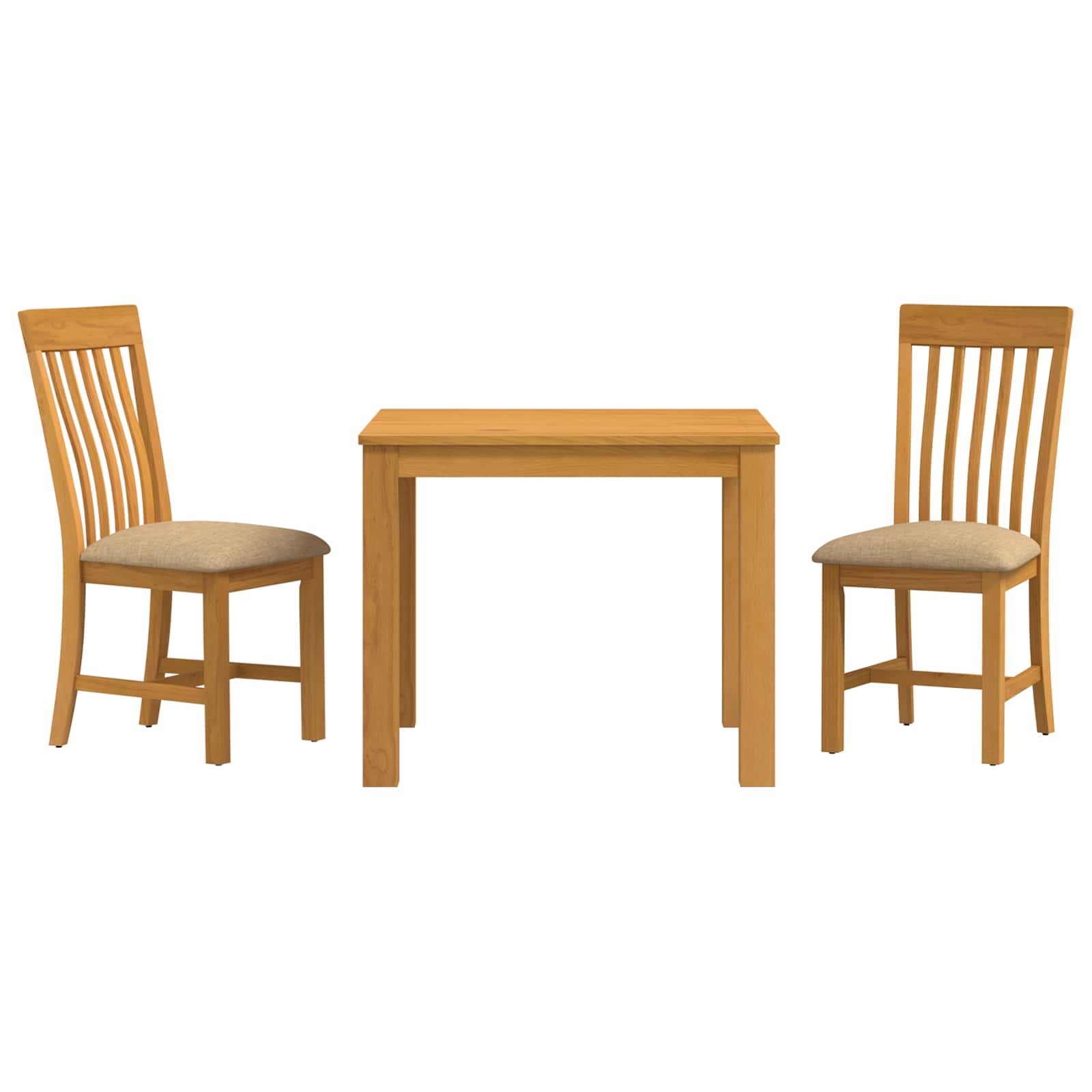 Eetkamerset 3 st Beige Massief Eikenhout image 2