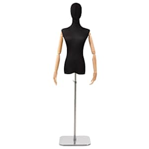 vidaXL Reguleeritav mannekeen 165-213 cm alusega Naine PP Must
