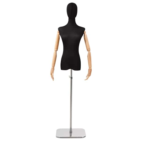 vidaXL Reguleeritav mannekeen 165-213 cm alusega Naine PP Must