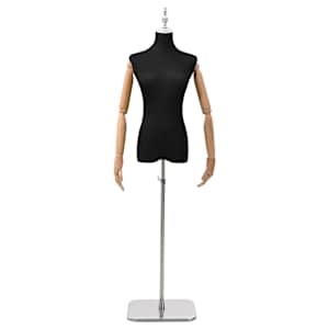 vidaXL Reguleeritav mannekeen 165-213 cm alusega Naine PP Must