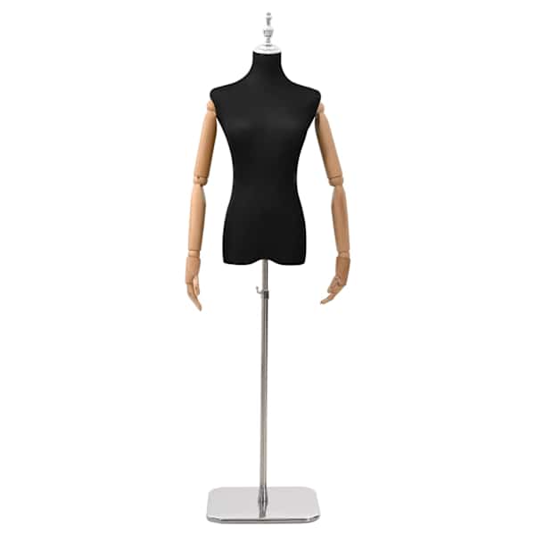 vidaXL Reguleeritav mannekeen 165-213 cm alusega Naine PP Must