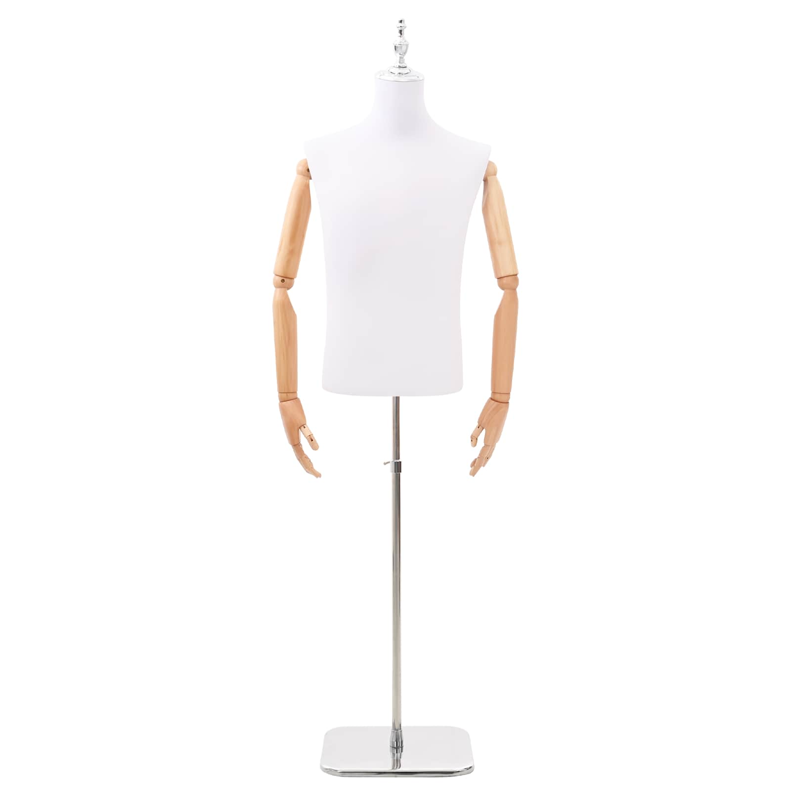 vidaXL Säädettävä 170-218 cm muotokuva jalustalla Mies PP valkoinen