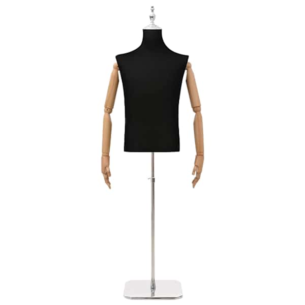 vidaXL Reguleeritav mannekeen 170-218 cm alusega Mees PP Must