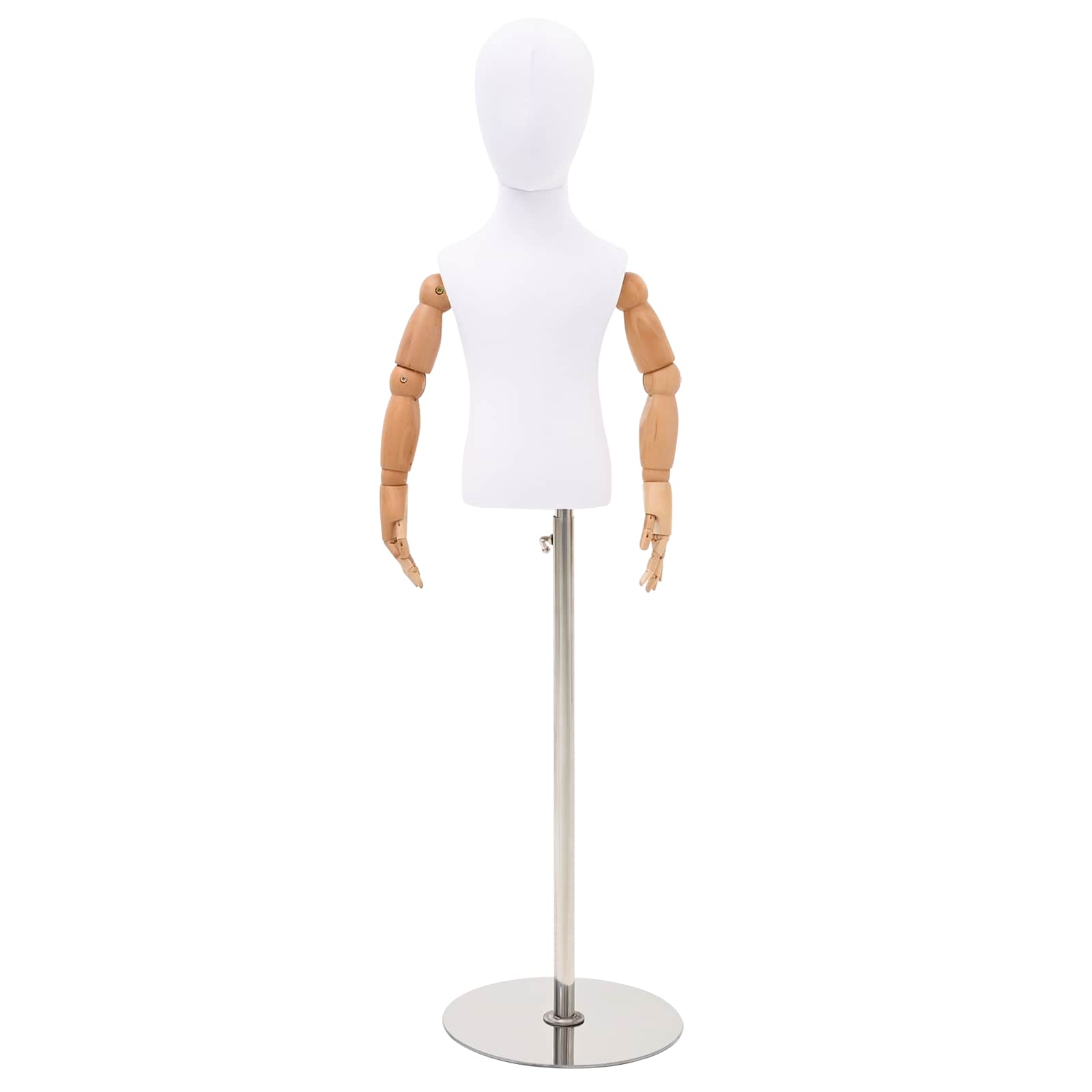 Verstelbare 120-157 cm Mannequin met Basis Uniseks PP Wit – afbeelding 1