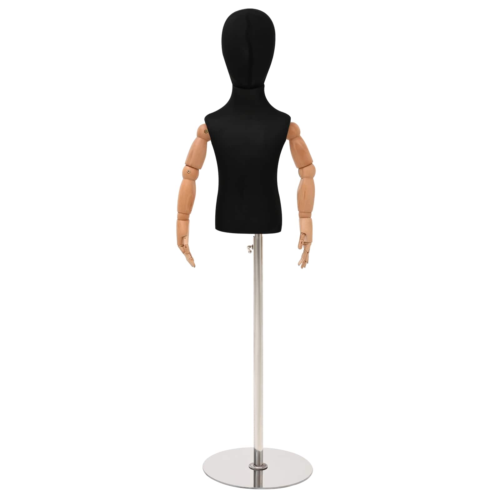 vidaXL Säädettävä 120-157 cm mannekiini jalustalla Unisex PP Musta