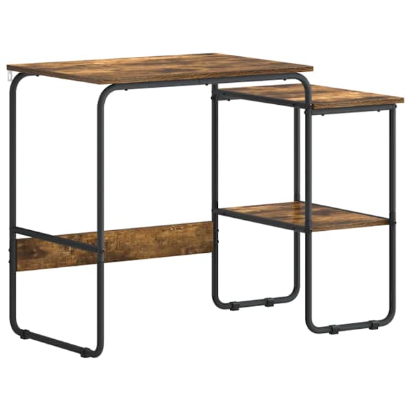 vidaXL Laud koos hoiuruumiga Suitsutatud tamm 100 x 50 x 75 cm