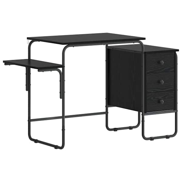 vidaXL Laud koos hoiuruumiga Must tamm 120 x 50 x 75 cm