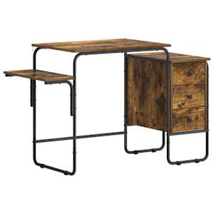 vidaXL Laud koos hoiuruumiga Suitsutatud tamm 120 x 50 x 75 cm