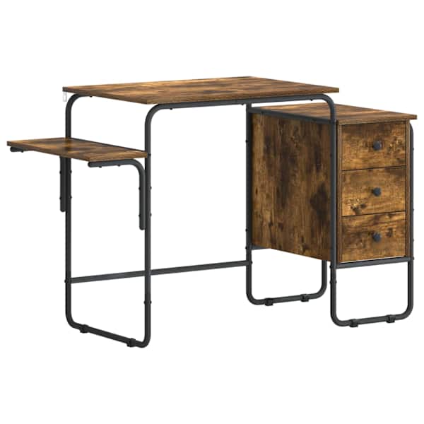 vidaXL Laud koos hoiuruumiga Suitsutatud tamm 120 x 50 x 75 cm