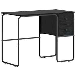 vidaXL Laud koos hoiuruumiga Must tamm 100 x 50 x 75 cm