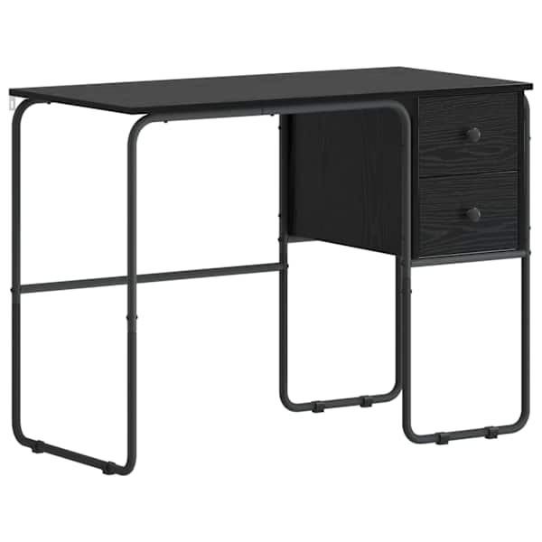 vidaXL Laud koos hoiuruumiga Must tamm 100 x 50 x 75 cm