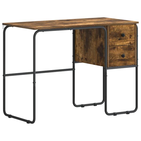 vidaXL Laud koos hoiuruumiga Suitsutatud tamm 100 x 50 x 75 cm