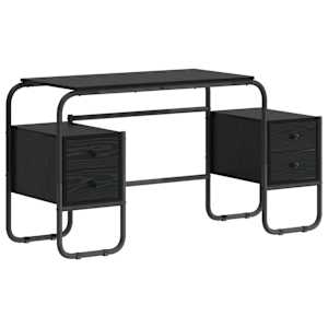 vidaXL Laud koos hoiuruumiga Must tamm 145 x 50 x 75 cm