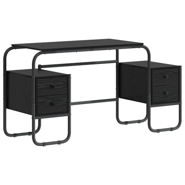 vidaXL Laud koos hoiuruumiga Must tamm 145 x 50 x 75 cm
