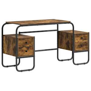 vidaXL Laud koos hoiuruumiga Suitsutatud tamm 145 x 50 x 75 cm