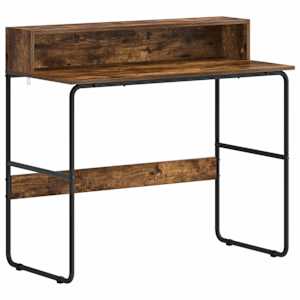 vidaXL Laud koos hoiuruumiga Suitsutatud tamm 100 x 50 x 91 cm