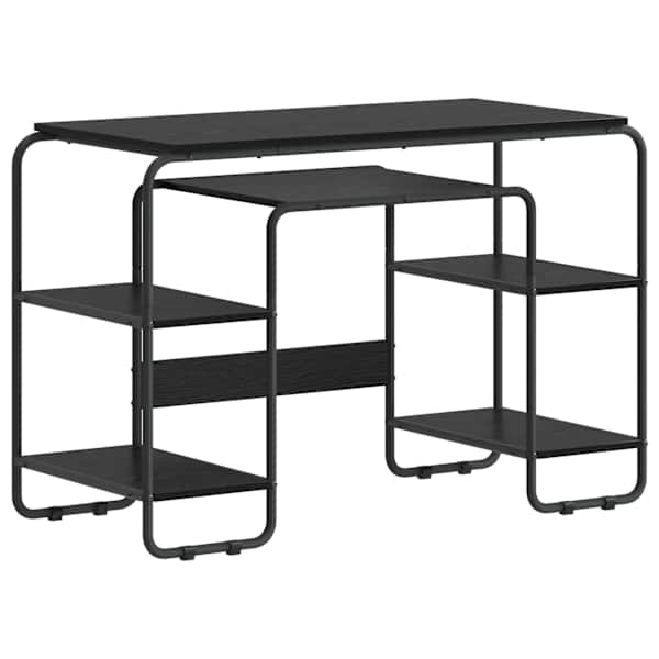 vidaXL Laud koos hoiuruumiga Must tamm 113.5 x 52 x 75.5 cm