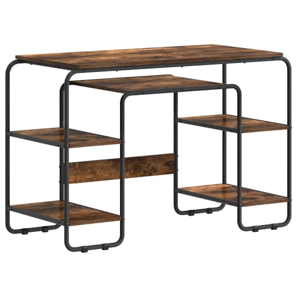 vidaXL Laud koos hoiuruumiga Suitsutatud tamm 113.5 x 52 x 75.5 cm