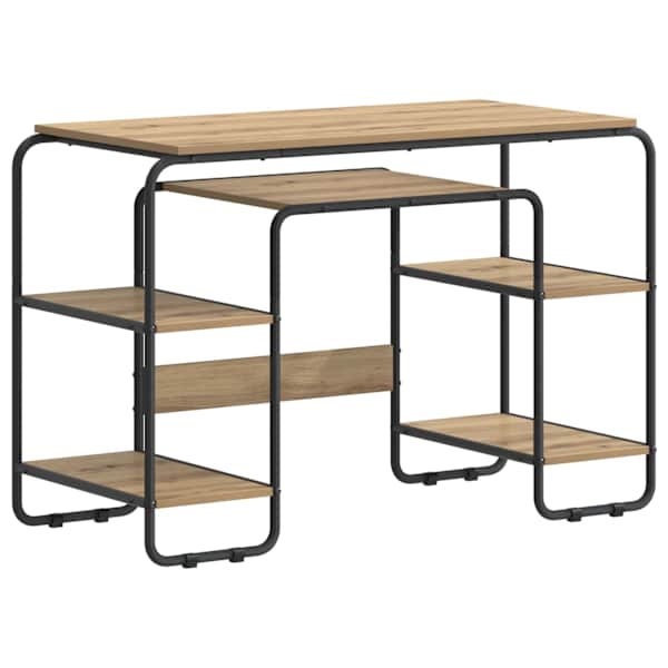 vidaXL Laud koos hoiuruumiga Artisan tamm 113.5 x 52 x 75.5 cm