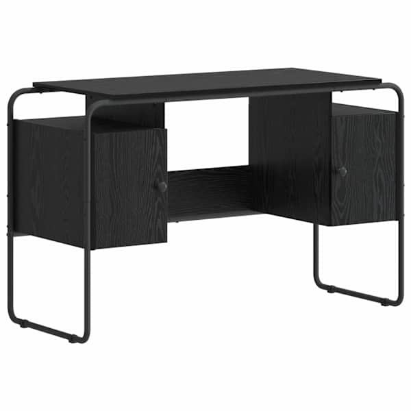 vidaXL Laud koos hoiuruumiga Must tamm 120 x 50.5 x 75.5 cm