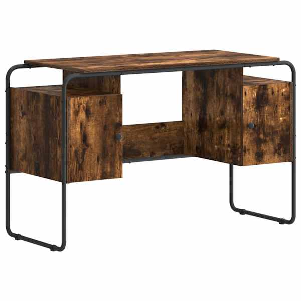 vidaXL Laud koos hoiuruumiga Suitsutatud tamm 120 x 50.5 x 75.5 cm