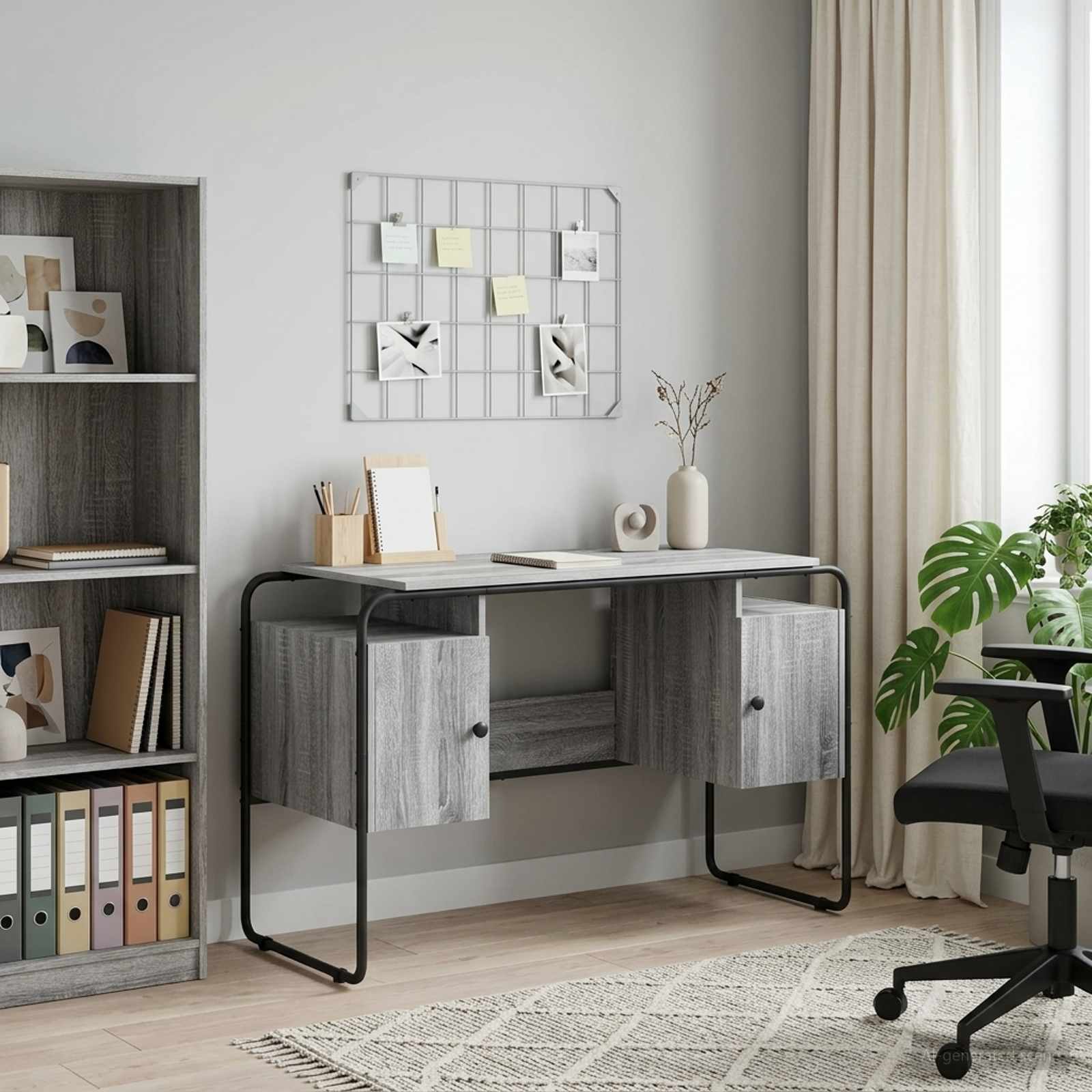 Bureau met opbergruimte Grijs Sonoma 120 x 50.5 x 75.5 cm