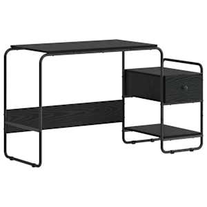 vidaXL Laud koos hoiuruumiga Must tamm 131,5 x 50 x 75,5 cm
