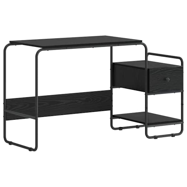 vidaXL Laud koos hoiuruumiga Must tamm 131,5 x 50 x 75,5 cm