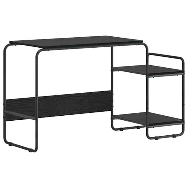 vidaXL Laud koos hoiuruumiga Must tamm 131,5 x 50 x 75,5 cm
