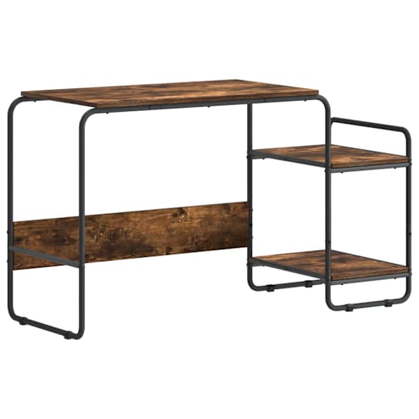 vidaXL Laud koos hoiuruumiga Suitsutatud tamm 131,5 x 50 x 75,5 cm