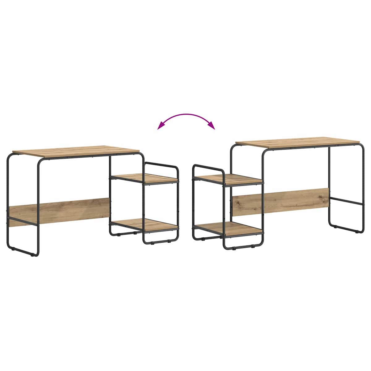 Skrivebord med opbevaring 131,5 x 50 x 75,5 cm - Billede 7
