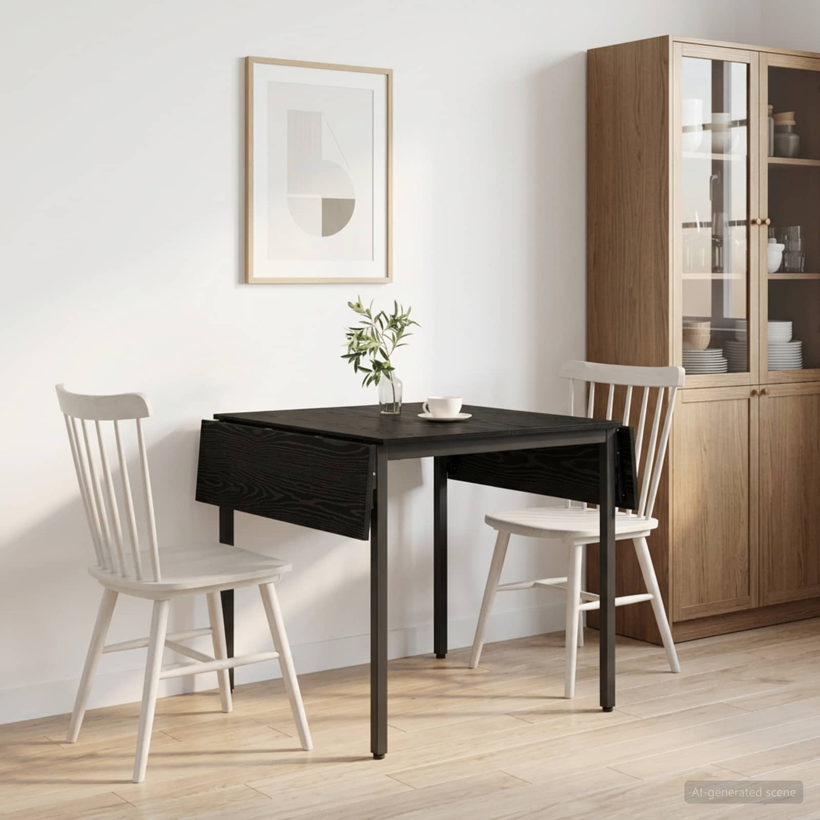 vidaXL Utbyggbart matbord 120 x 81,5 x 75 cm Konstruerat tr&auml; Svart ek