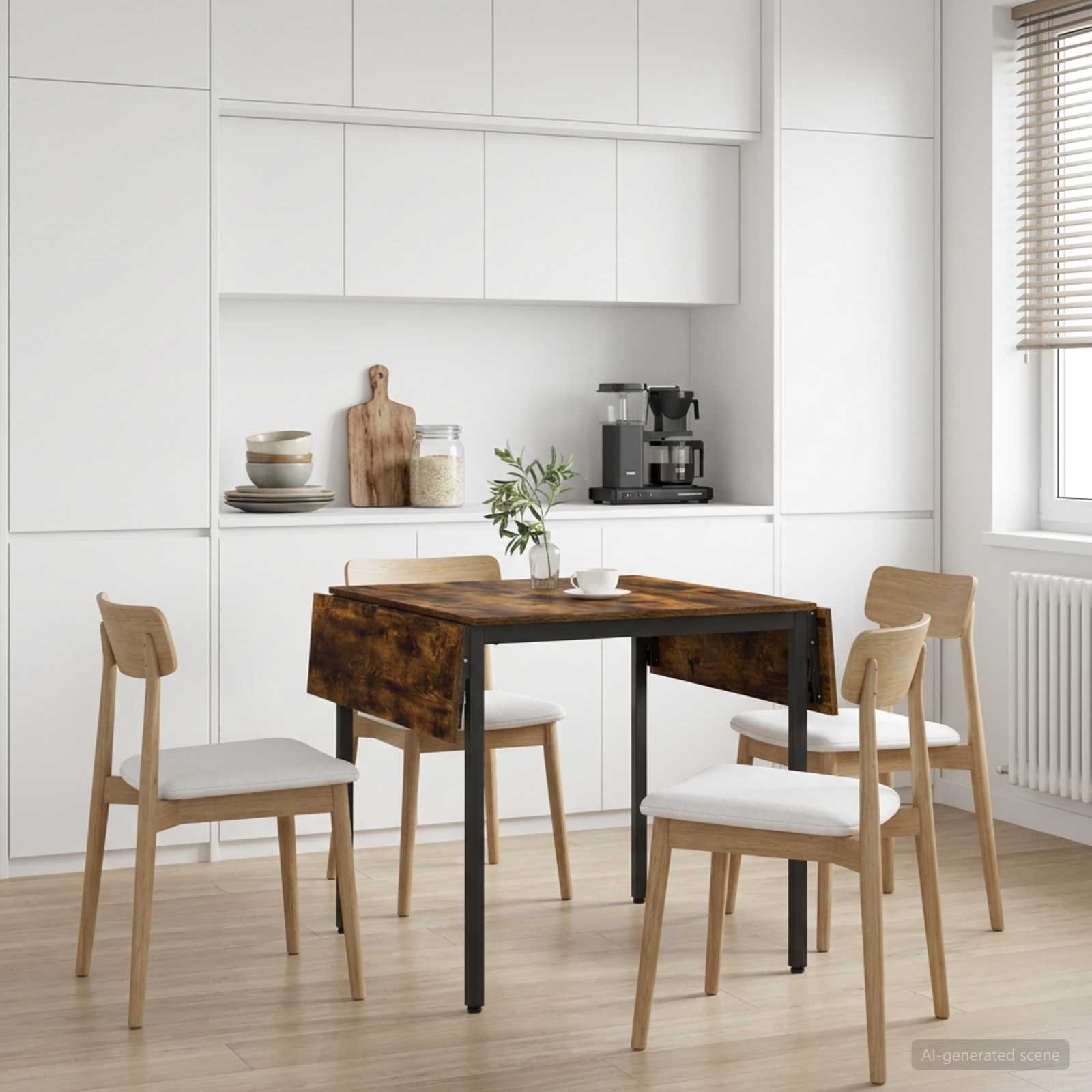 vidaXL Utbyggbart matbord 120 x 81,5 x 75 cm Konstruerat trä Rökt ek