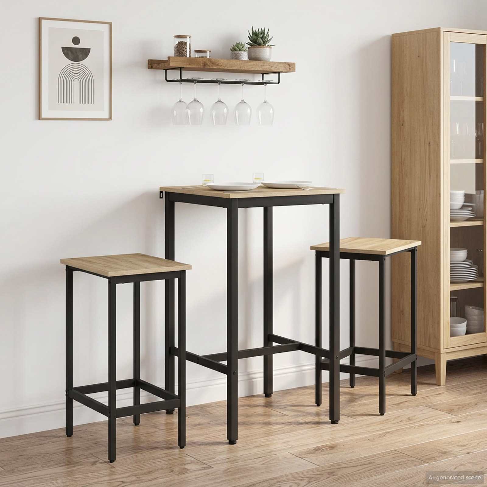 vidaXL Barbord 52 x 52 x 90 cm Konstruerat trä Sonoma-ek Rektangulär