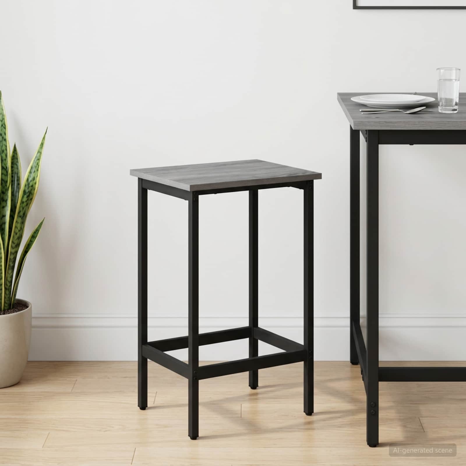 Barkruk Grijs Sonoma 40 x 32 x 64 cm Bewerkt hout – afbeelding 1
