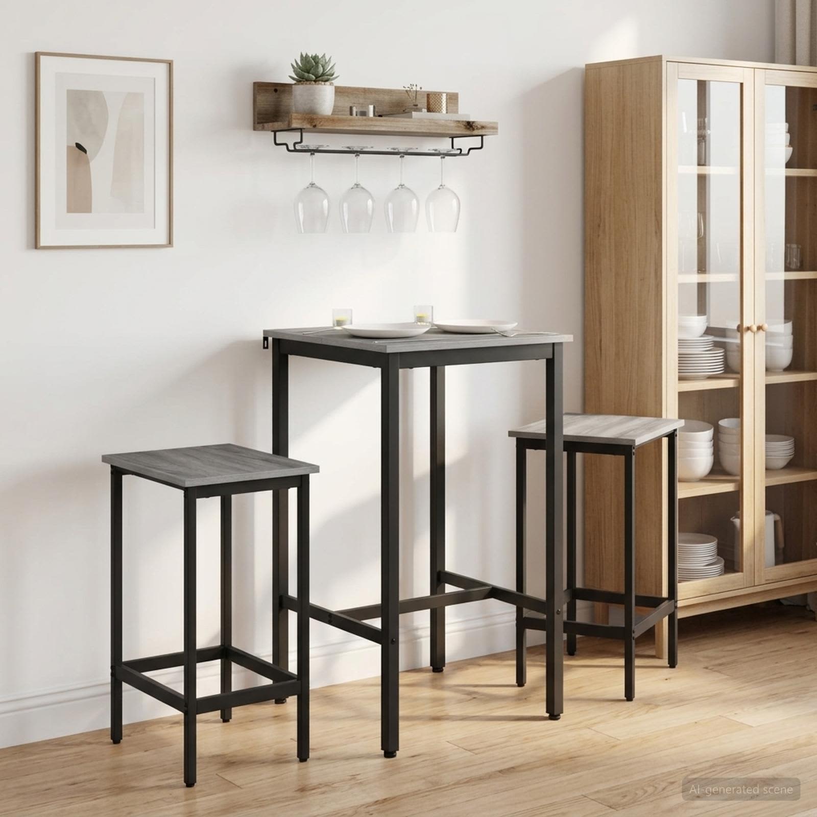 Barkruk 2 st Grijs Sonoma 40 x 32 x 64 cm Bewerkt hout – afbeelding 1